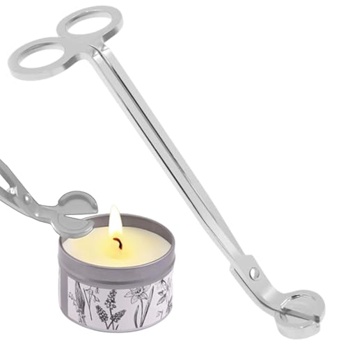 KEQAR Coupe-mèche en Acier Inoxydable Accessoire pour Bougies Parfumées et Lampes à Huile (Argent)