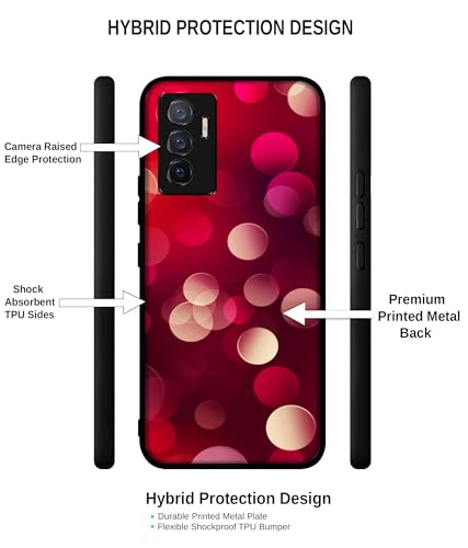 Image of 3D Circles Design Premium 2D Printed Metal Back Case Cover for Vivo V23E 5G / Y75 4G