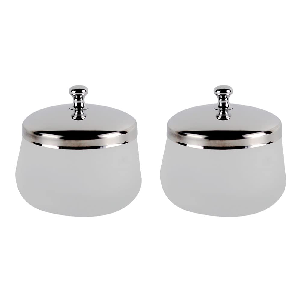 2 unids de cristal mate arte de uñas Dappen Dish Nail Art Acrylic Liquid Powder Dappen Dish Container Holder para polvo acrílico l