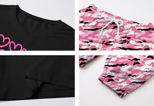 Image of Betusline Girls Fall Winter Clothing Sets, Long Sleeve Crop Top & Cargo Jogger Pants 2 Piece Outfit Sets,4T-14Y