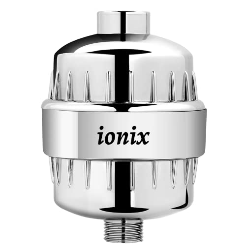 Image of IONIX Water Softener | 1 Year Warranty | Hard Water Softener for Tap and Shower Heads, Shower Filter for Bathroom, 15 Stage Hard Water Filter with Easy Self-Installation (Chrome, Set of 1)