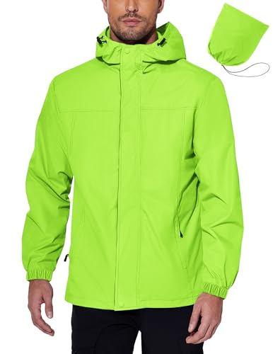 Image of COOFANDY Men's Rain Jacket Waterproof With Hood Lightweight Packable Shell Raincoat Windbreaker For Cycling Golf Travel