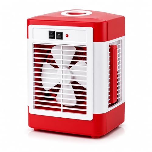 Image of Drumstone Red Desert Cooler | Portable Evaporative Air Cooler with 3-Speed Fan, Wide-Angle Oscillation, Remote Control & 4L Water Tank | Energy-Efficient Cooling for Home, Office & Outdoor Use