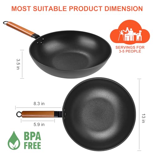 Sartén Wok de Acero al Carbono 13" con 40% de descuento - Image 2