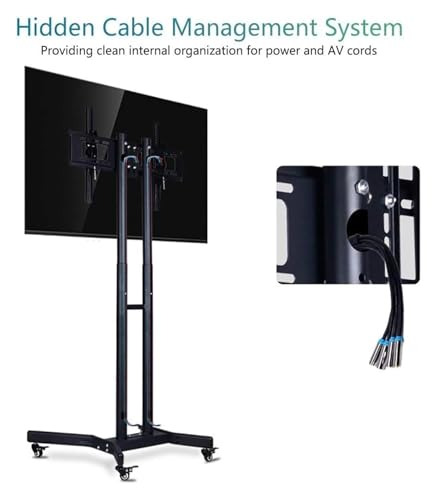 Soporte móvil para TV ajustable para pantallas planas 32-65 pulgadas miniatura 3