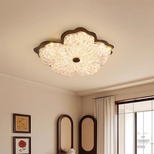 Plafonnier pétale dorée dimmable intensité variable éclairage rétro 60cm