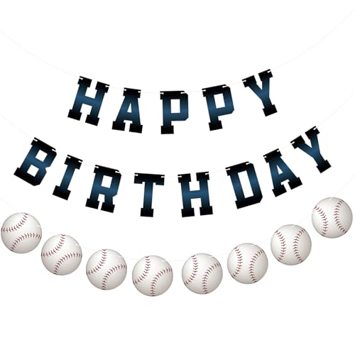 Adecortalk Baseball Happy Birthday Banner Party Decorations