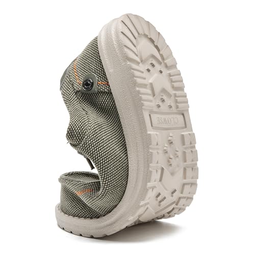Image of Men's Canvas Loafers, Slip On Casual Shoes | Hands Free, Lightweight, Comfortable, Breathable Upper, Walking Shoes, Stretch, Travel, Vacation, Everyday Wear