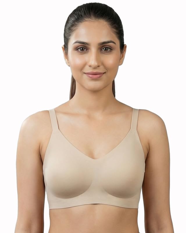 invisi-soft Seamless Bonded Lightly Padded Invisibra for Women, Full Coverage, Elastic-Free Design, Invisible Fit, Polyamide Fabric | Pack of 1 |-picture-39