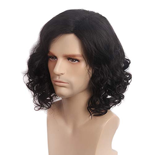 STfantasy Parrucca nera sintetica da uomo Capelli