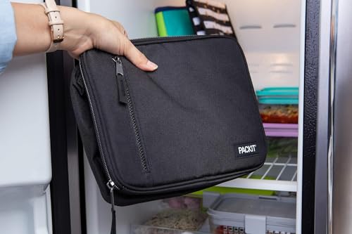 PackIt Freezable Classic Lunch Box, Black, Built with EcoFreeze® Technology, Collapsible, Reusable, Zip Closure With Zip Front Pocket and Buckle Handle, Designed for Fresh Lunches - 6