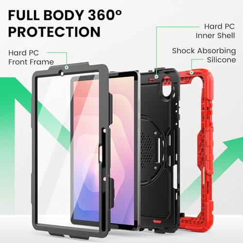 Image of SEYMAC Case for Samsung Galaxy Tab S11 5G 11 inch (SM-X730, SM-X736), Red