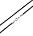 FIBO STEEL 3mm Stainless Steel Clasp Braided Leather Necklace for Men Women Rope Chain, 22 inches