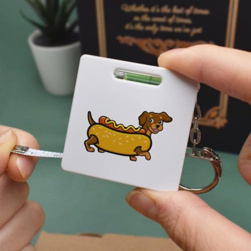 Cinta métrica llavero perro Azeeda Hot Dog miniatura 2