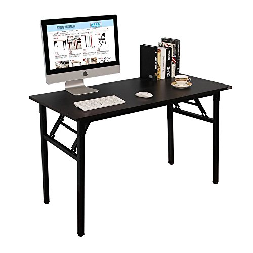 SogesHome Mesa de Escritorio Plegable para computadora 120 x 60 x 75 cm Escritorio para computadora Escritorio de Oficina Mesa de Escritura, Mesa de Conferencia,Negro,AC5CB-120-SH