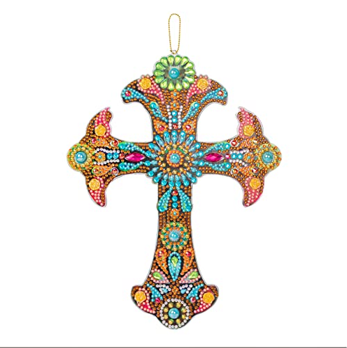 DCIDBEI || Diamond Painting Diamant Croix murale à suspendre|| Cristal Artisanat || un charme religieux Chretienne || Décoration religieuse Décoration Murale Design || 17cm*25cm