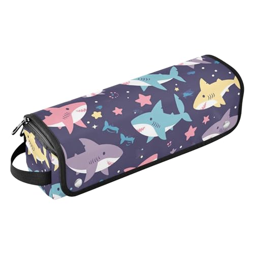 Bolso de Viaje para Herramientas para el Cabello con Alfombra Térmica, Estuche Grande para Planchas de Pelo, Rizadores y Secadores de Cabello, Diseño Divertido de Tiburones miniatura 1