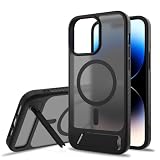 対応 iPhone 16 Pro ケース 【多機能スタンド＆MagSafe対応】 縦横両対応 隠しスタンド マグネット搭載 強力磁力 半透明 ワイヤレス充電対応 米軍MIL規格取得 耐衝撃 すり傷防止 指紋防止 スマホケース カバー いPhone16プロケース アイフォン16Pro専用