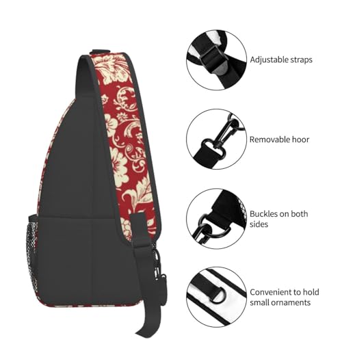 Image of Crossbody Bag Sling Bag Backpack Chest Bags Shoulder Bag for Women Men Boho-Red Paisley 1