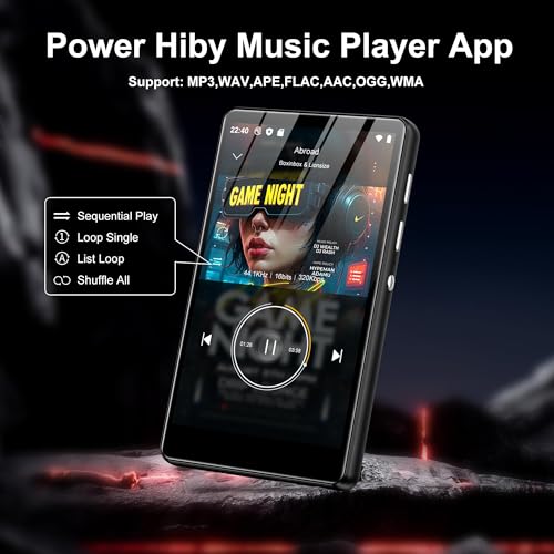 Image of SWOFY 80GB MP3 Player with Bluetooth and WiFi - M503Pro Music Player with Spotify,Pandora,Amazon Music, 4.0-inch Touch Screen Android MP4 MP3 Player for Kids with Libby,Audible,Spotify Kids,FM Radio