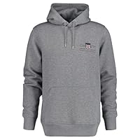 GANT Men's REG Medium Archive Shield Hoodie, Grey Melange, XS