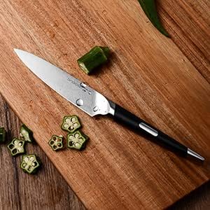 Miniatura 8 de linoroso Cuchillo de pelar para frutas, cuchillo de cocina pequeño ultra afilado, cuchillo de pelar de acero inoxidable alemán de alto carbono