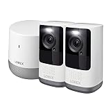 Lorex Home Hub, Two 2K Security Cameras Wireless Outdoor Indoor Battery-Powered with Range Extender,