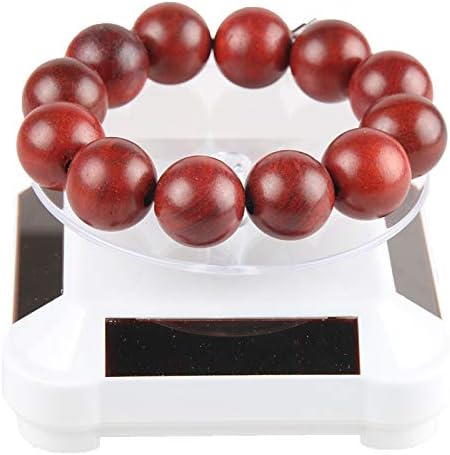 SagaSave 360 Degrees Solar Power Display Stand, Rotating Turntable Product Display Rotary Table for Watch Phone Jewelry Display Supermarkets, Advertising (Round - White) image 4