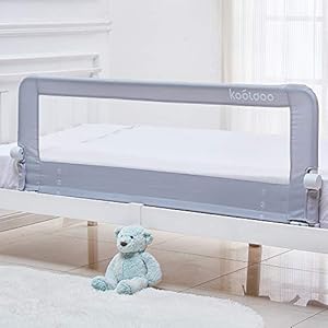 KOOLDOO Baby Toddler Bed Rail 59 inch Guard Extra Long Foldable Tall Safety Bedrail with Reinforced Anchor Safety System…