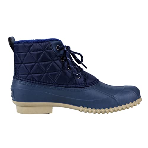 Pinpochyaw Women's Duck Boots Mid Quilted Lace Up With Waterproof Outsole Ankle Rain Spring Duck Boots For Women #TOP2