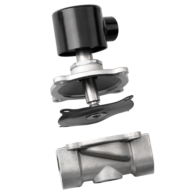 24 V DC 220 AC1/2 3/4" 1" 1-1/4" 1-1/2" 2" żeński Solenoid stal szlachetna 304 woda olej gazowy (304 Dn40 105 mm, 220 V)