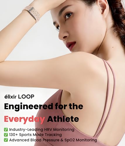 Image of elixir LOOP Activity & Fitness Tracker with 30 Days Battery Life | 24 /7 Activity Tracker | Advanced HRV | Blood Pressure | Sleep & Stress | 120+ Sports Modes | Improve Recovery & Wellness (Denim)