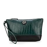 Cloe - Cosmetiquera Mediana Look Croco color Verde Para Mujer