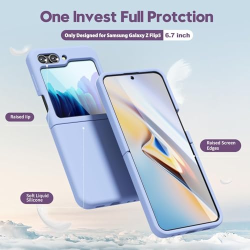 Image of MIDOS Back Cover Compatible with Samsung Z Flip 5 Silicone Case Full Protection Shock Proof Case for Samsung Galaxy Z Flip 5 (Sky Blue)