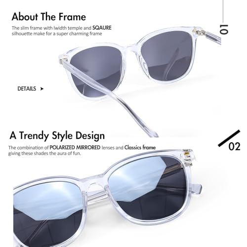 SIPHEW Polarized Womens Oversized Sunglasses - Fashion Mirrored Sunglasses w UV Protection for Women Beach Eyewear3