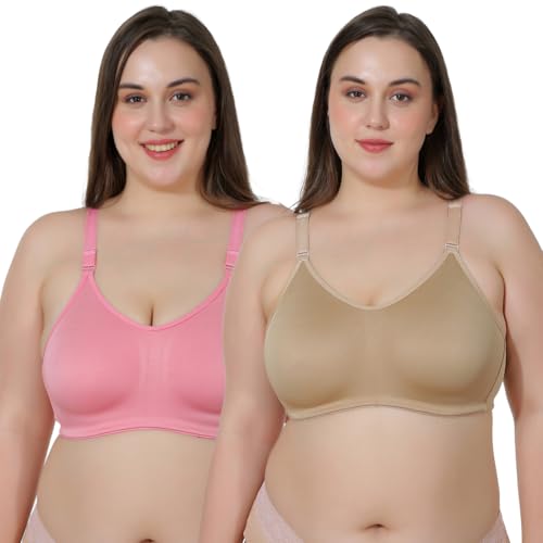 Image of MAROON Cotton Satin Blend Seamless Non Padded Non-Wired Full Coverage Women Minimizer Bra