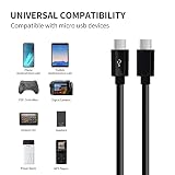 QIANRENON Adapter micro USB 4 w 1 na 4 rozdzielacz do powerbanku, głośnika, aparatu, kamery rozdzielczej, 1,5 m, czarny