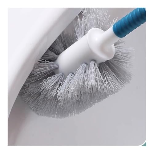 Brosse de toilette à long manche bleu avec ensemble de supports de brosses