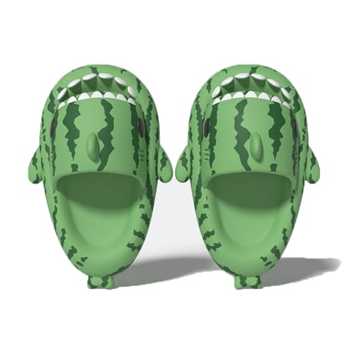 Zureto Watermelon Shark Slides, For Kids And Adults Beach Shoes For Lndoor Outdoor Shower Pool