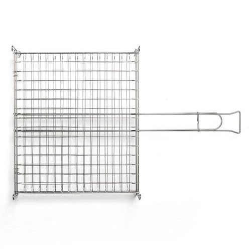 MasterCook Parrilla Barbacoa de Acero Inoxidable Parrilla Abatible para Barbacoa de Leña, Chimenea y BBQ, Accesorio para Parrilla, Parrilla Pescado Barbacoa Resistente a Las Altas Temperaturas