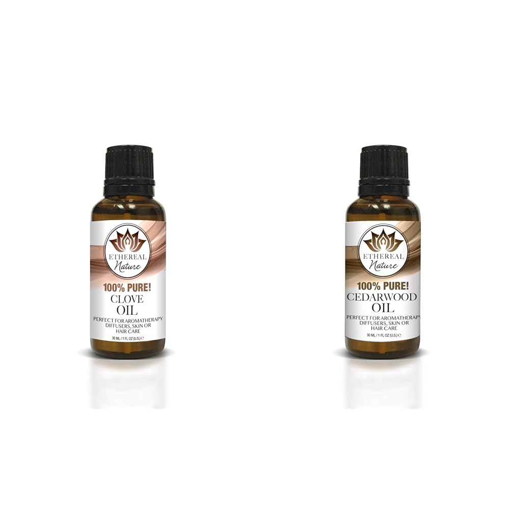 Ethereal Nature100% Pure 1 Fl Oz Clove & 1.01 Fl Oz Cedar Oils Bundle
