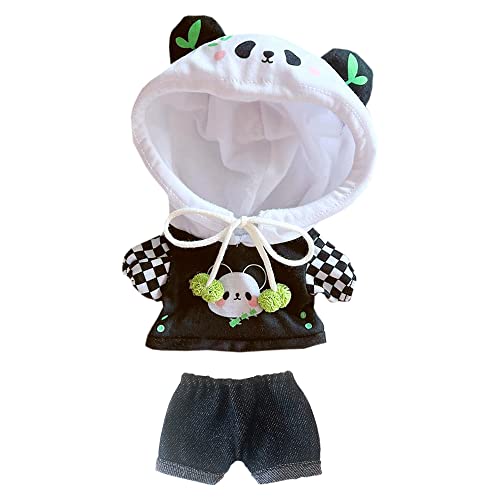 Vêtement de poupée Kpop doux avec sweat à capuche en peluche noir 20 cm