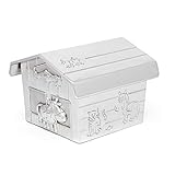 In Geschenkverpackung Zilverstad 6158061 Bauernhofscheune Zink-Legierung Spardose, Silberfarben