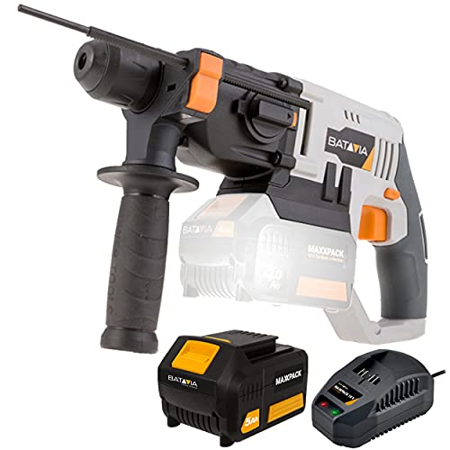 Batavia 7062511 Akku-Bohrhammer 18V Lithium-Ion (Bohrmaschine, 0,8 Joule Schlagkraft, SDS Plus Aufnahme, Inkl. 7…