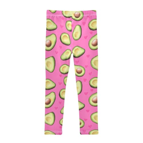 Wusikd Avocados Heart-shapedpink Girls' Leggings Toddler Doodles Kids Yoga Pants Dance Active Tights 4T2