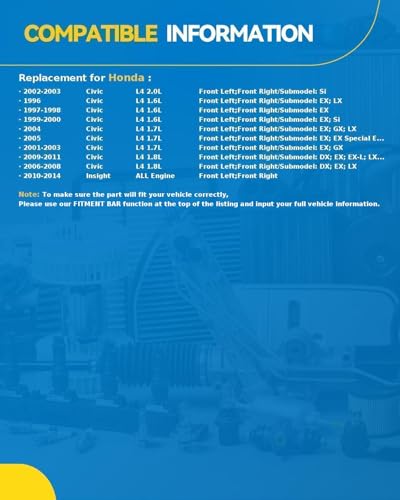 Image of PHILTOP Brake Caliper Front Compatible with 1996-2011 Civic, 2010-2014 Insight, 19-B1832, 19-B1833