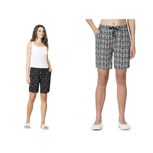 Image of Van Heusen Women's Lounge Allover Print Lounge Shorts - Modal Cotton - Functional Pocket, Superior Drape -Available in Pack of 1 & 2