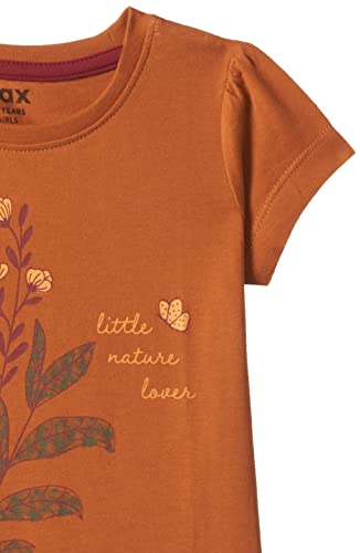 Image of Max Girls Pure Cotton Regular Fit Floral Printed Knit T-Shirt