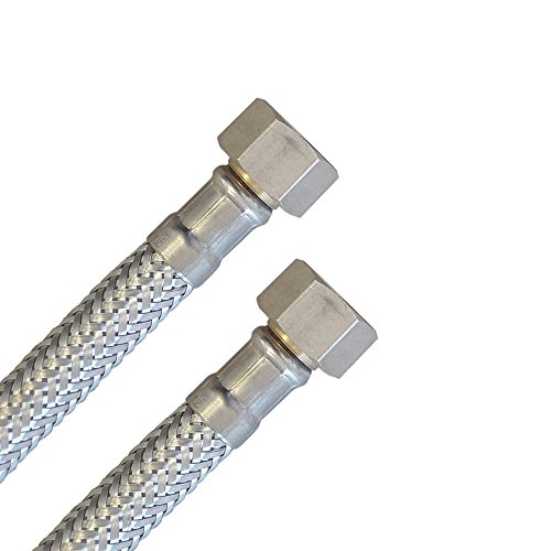 Panzerschlauch 3/8'ÜM x 3/8'ÜM, Flexschlauch DN8 für Sanitär mit Trinkwasserzulassung