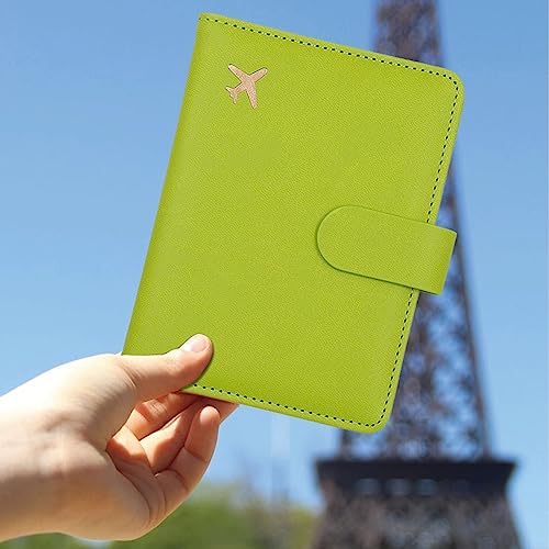 Image of Melsbrinna Premium Leather Passport Holder Covers Case, Waterproof Rfid Blocking Travel Wallet Passport Holder with Pen Holder, Cute Passport Book for Women /Men